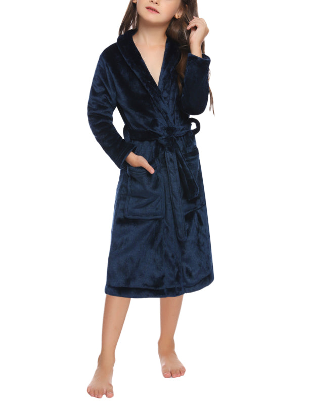 Children'S Lapel Flannel Nightgown