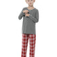 Boy's Open Door Button Cotton Pajama Set