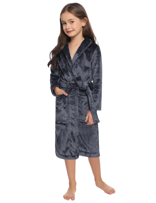Children'S Lapel Flannel Nightgown