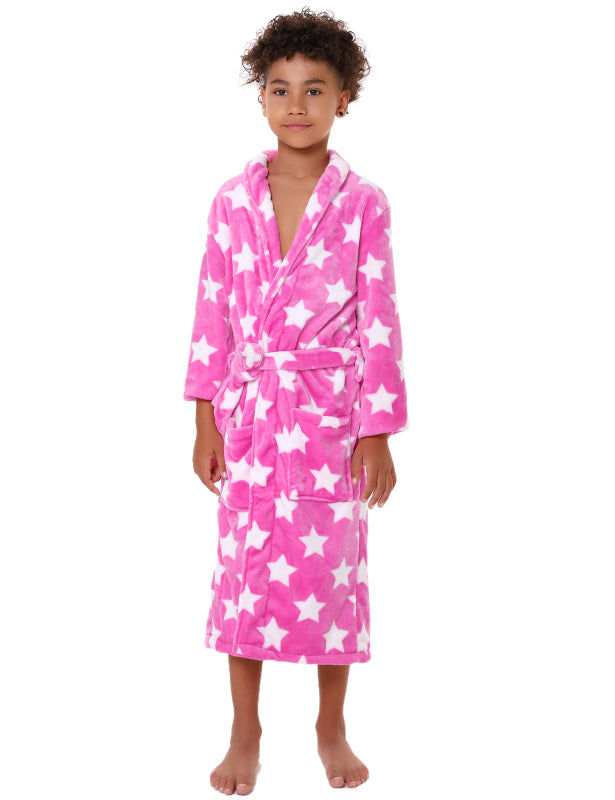 Children'S Lapel Star Flannel Nightgown