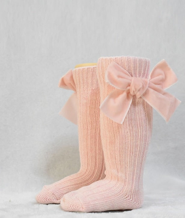 Girl’s Velvet Bow Socks