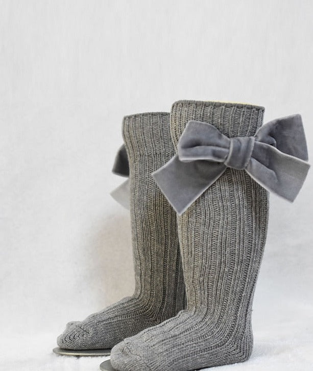 Girl’s Velvet Bow Socks