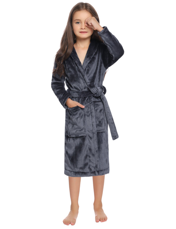 Children'S Lapel Flannel Nightgown