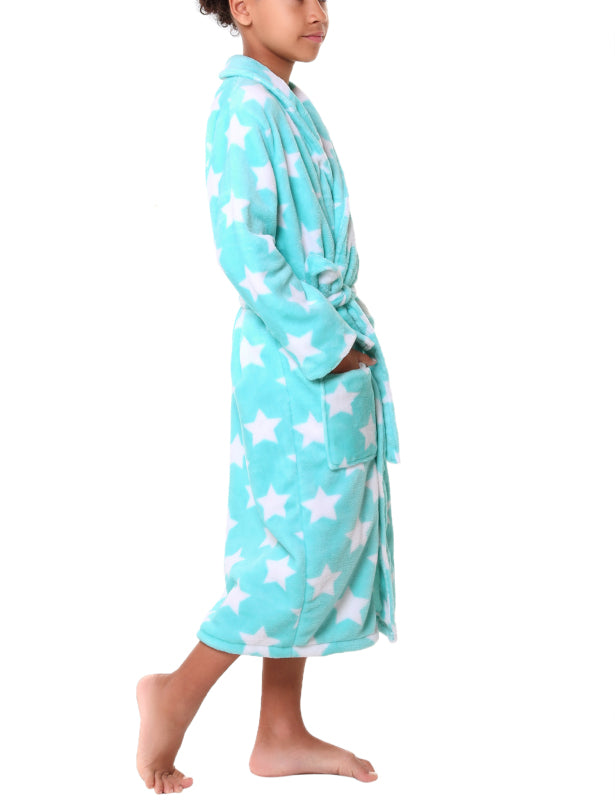 Children'S Lapel Star Flannel Nightgown