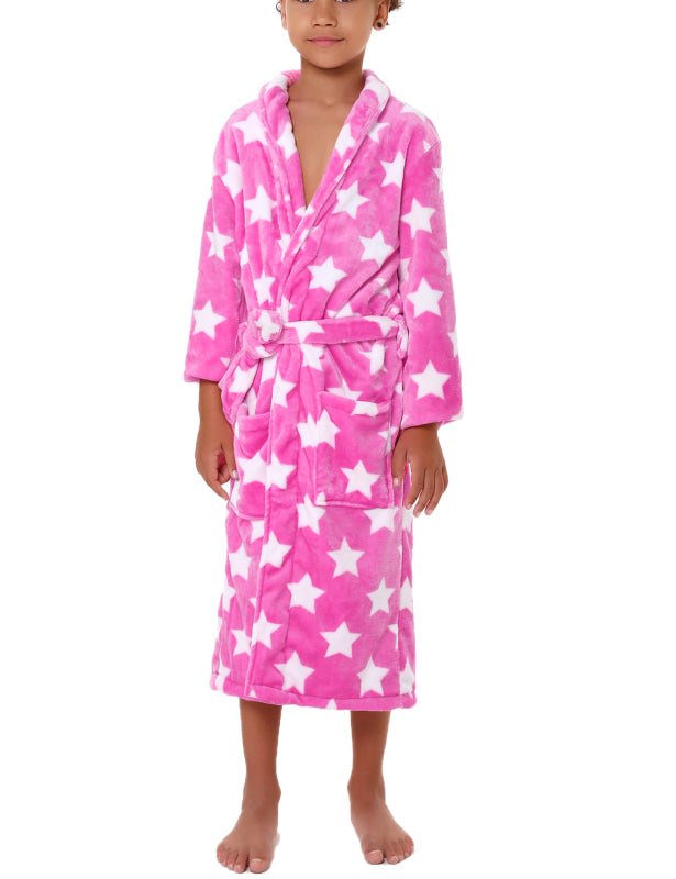 Children'S Lapel Star Flannel Nightgown