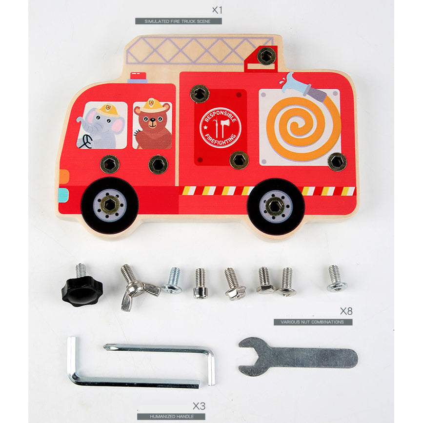 Kids Montessori Fire Truck Toy - BabyOlivia
