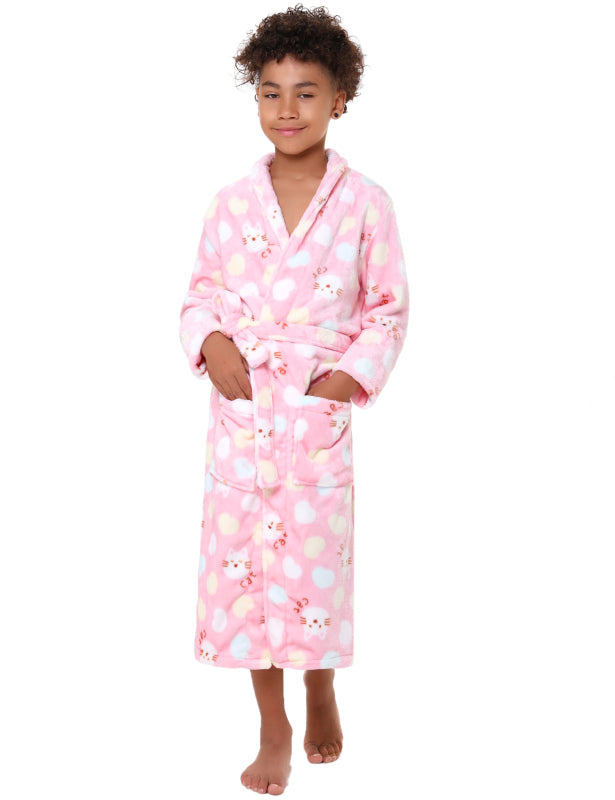 Children'S Lapel Star Flannel Nightgown