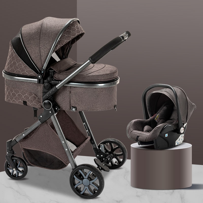 Luxury Baby Stroller 3 in 1 Easy Folding Multifunctional