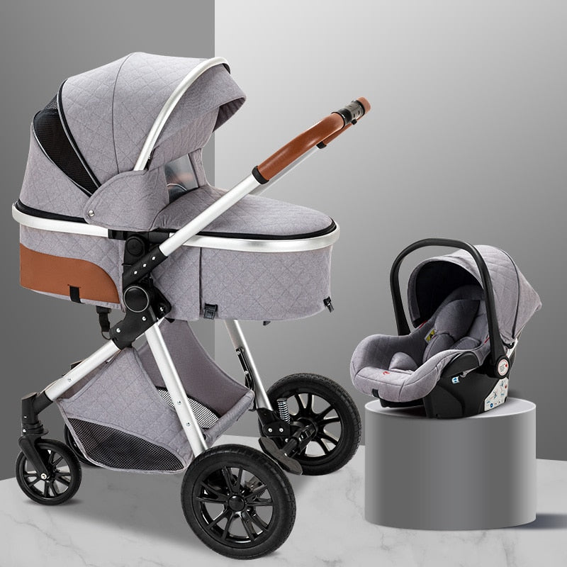 Luxury Baby Stroller 3 in 1 Easy Folding Multifunctional