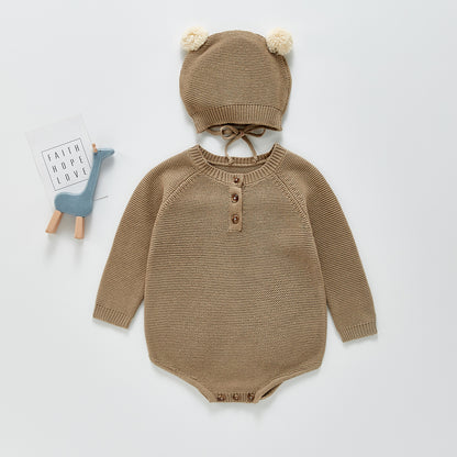Newborn Baby Knitted Jumpsuit Set - BabyOlivia
