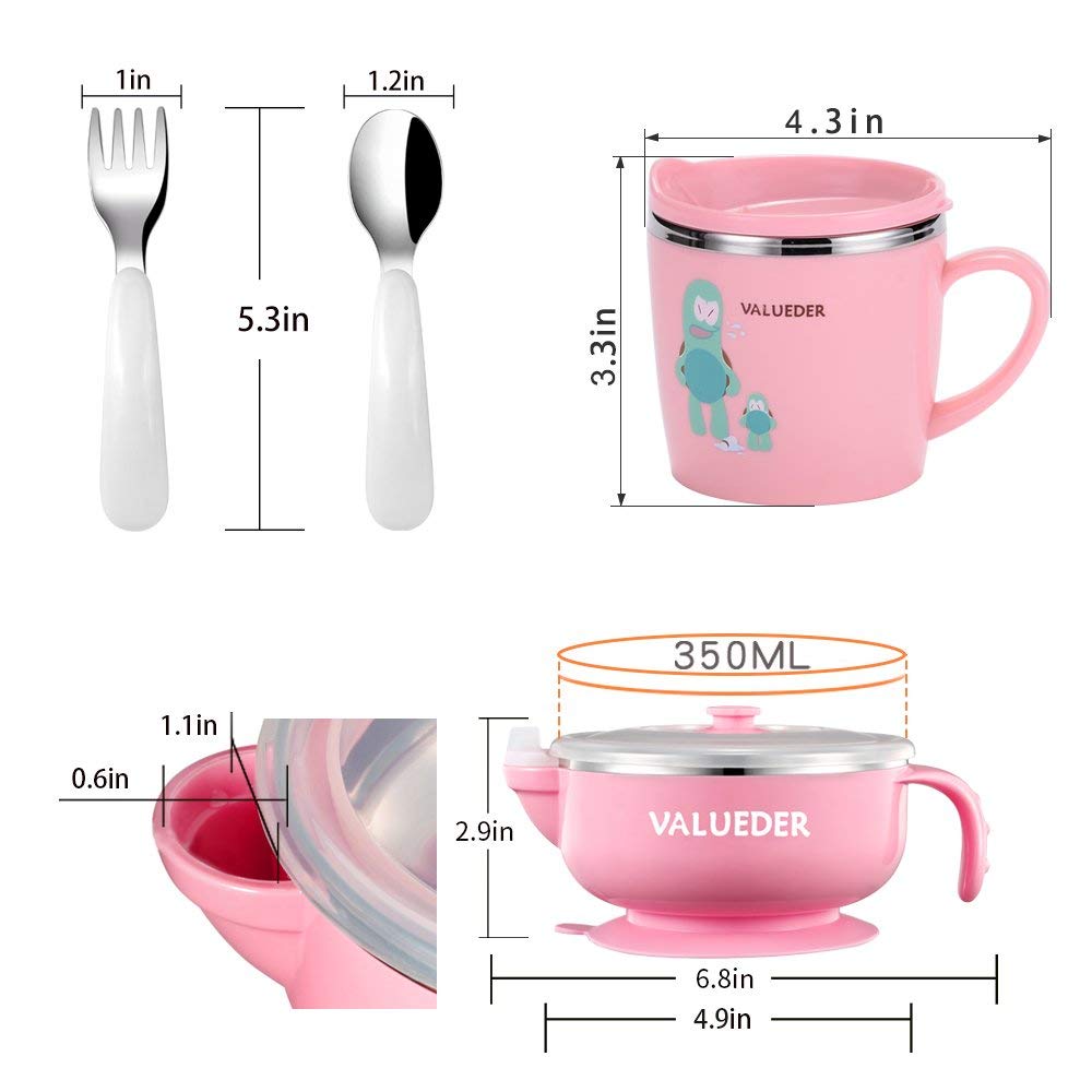 VALUEDER Baby Stainless Steel Feeding set