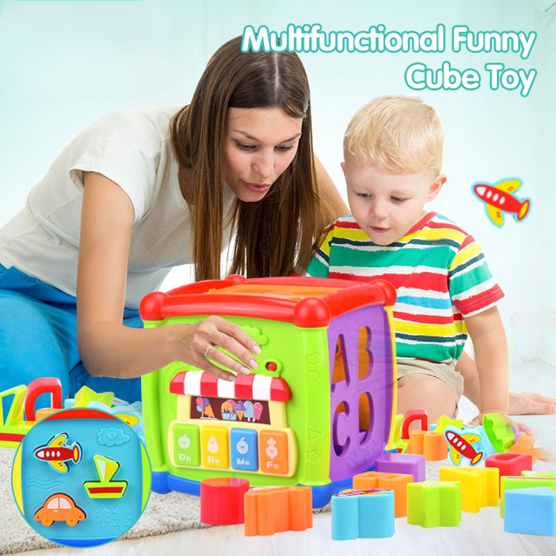 Musical Geometric Cube Toy - BabyOlivia