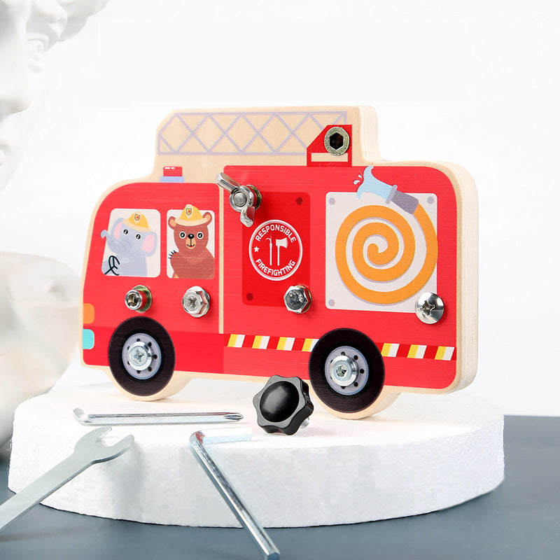 Kids Montessori Fire Truck Toy - BabyOlivia