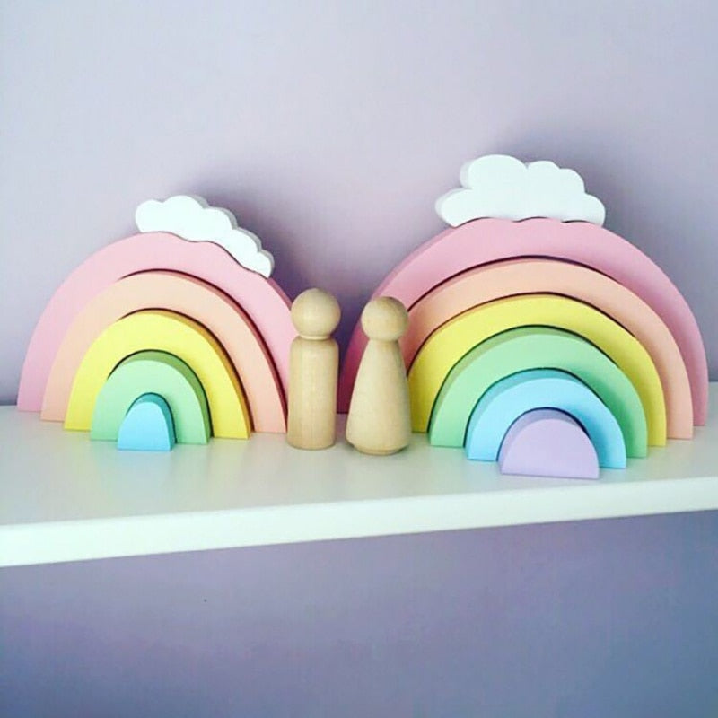 Colorful Wooden Rainbow Decor - BabyOlivia