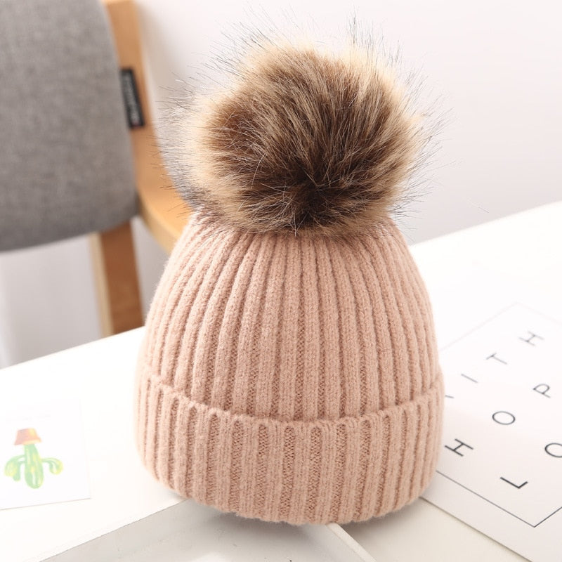 Baby Knitted Pompom Hat 0-6Y