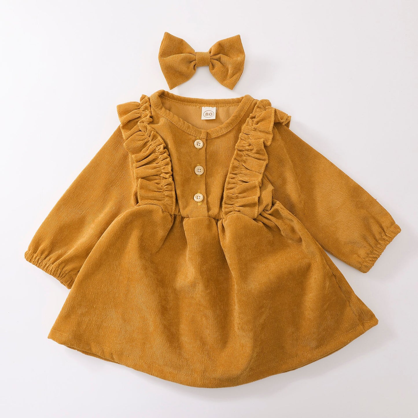 Midi Baby Girl Dress With Bow 6M-5Y