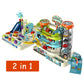 2 in1 Electric Track Car Parking / Racing Building Toy