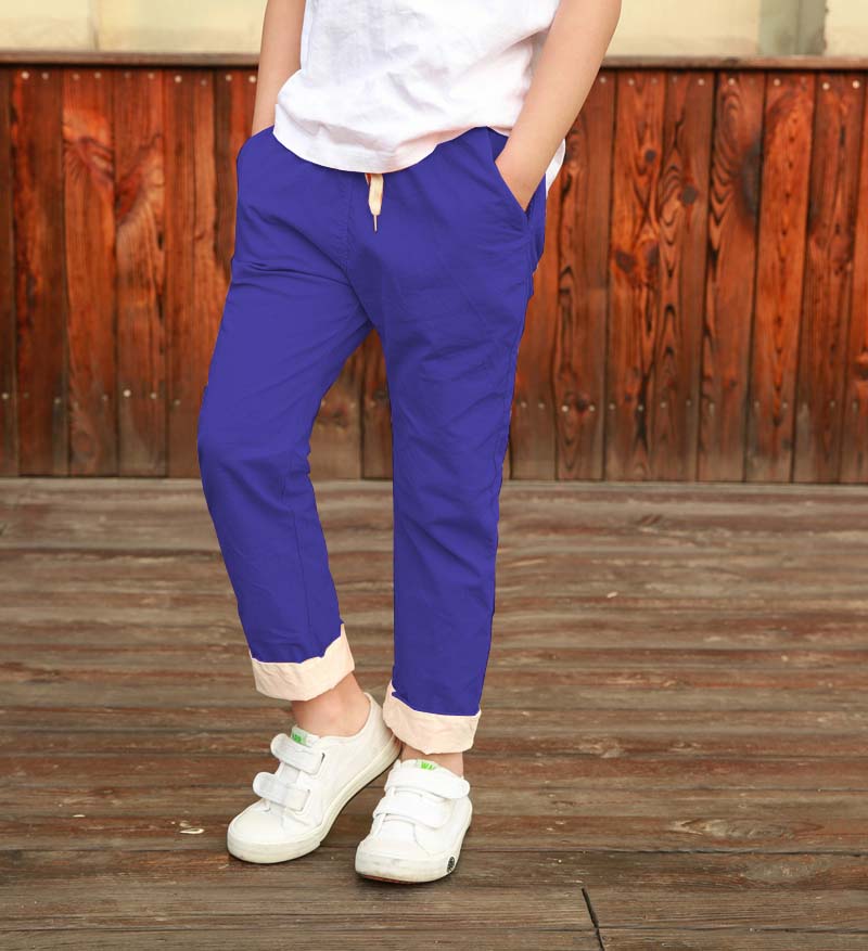 Kids Pants Ankle-length Cotton Thin Trousers