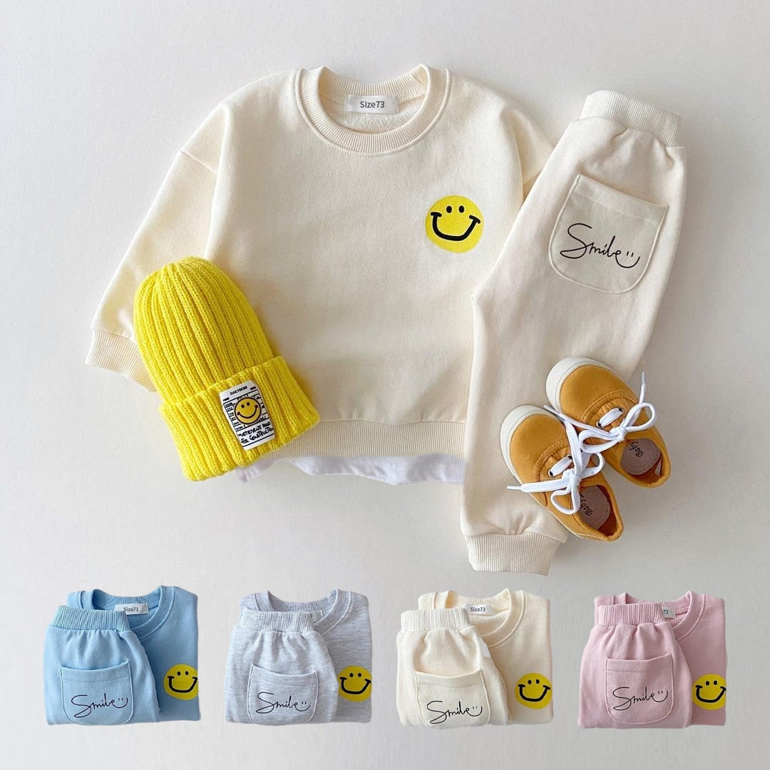 Cute Smiley Sweatshirt + Jogger Pants