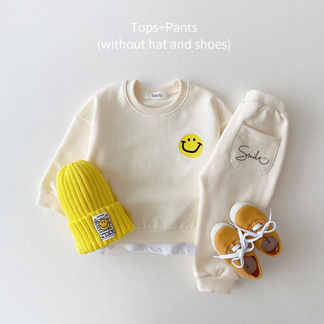 Cute Smiley Sweatshirt + Jogger Pants