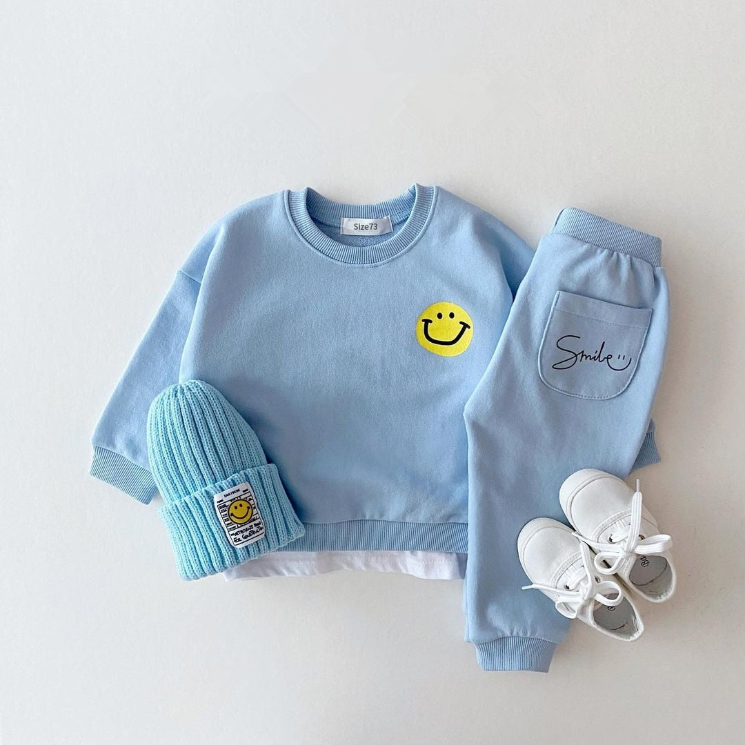 Cute Smiley Sweatshirt + Jogger Pants