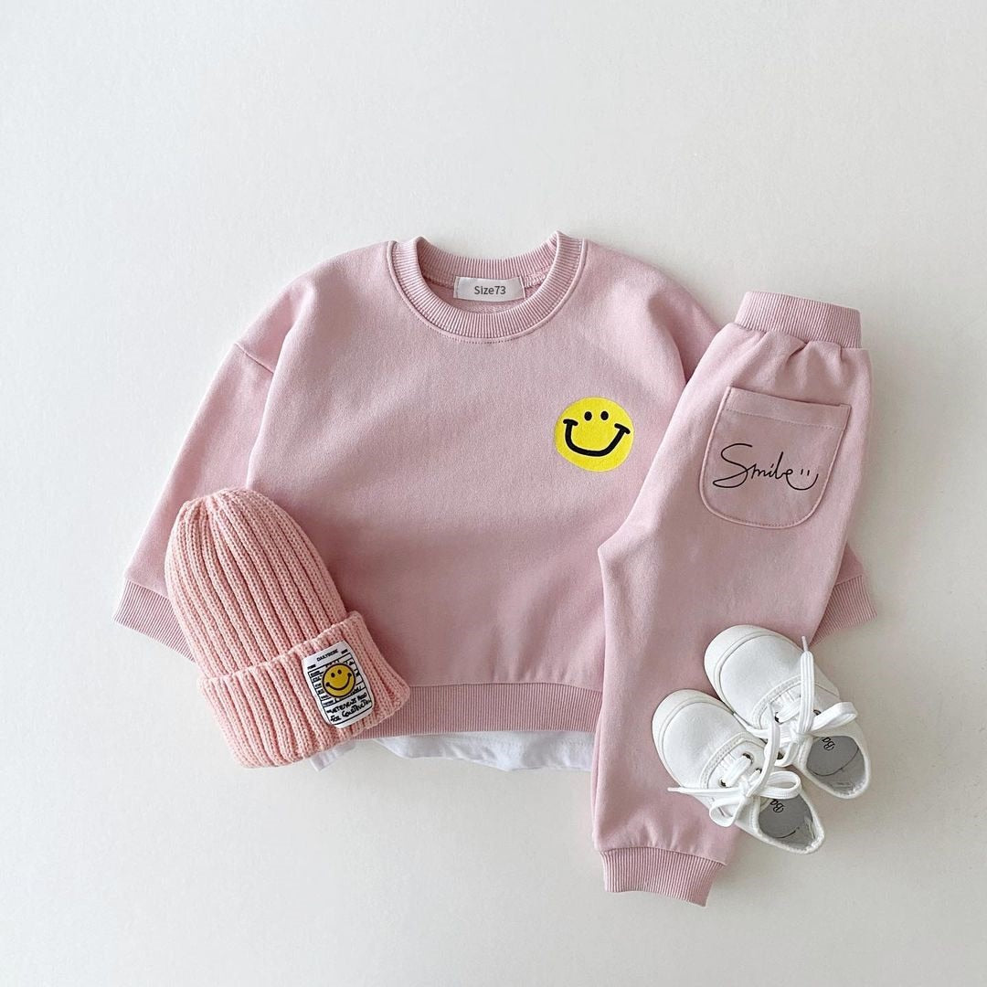 Cute Smiley Sweatshirt + Jogger Pants