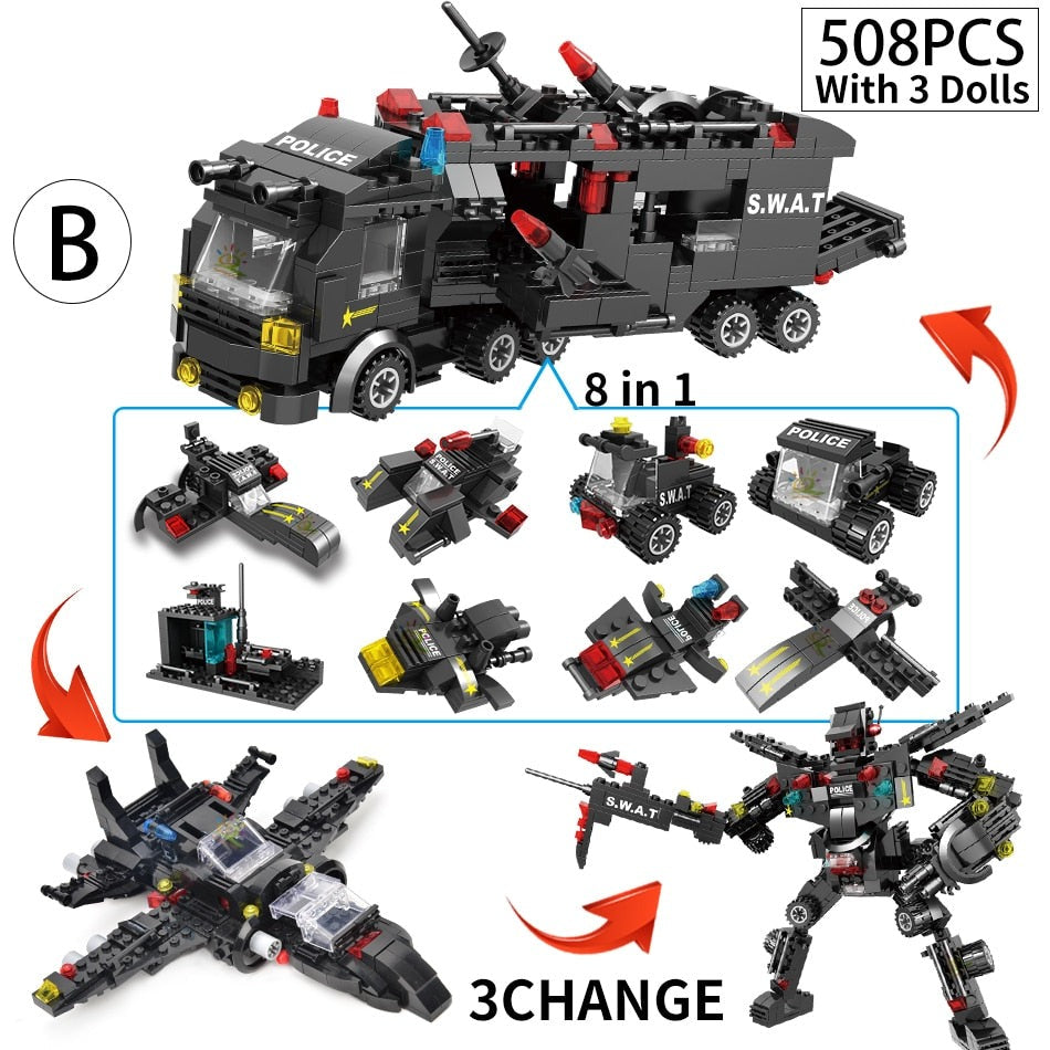 SWAT Police Station Building Blocks