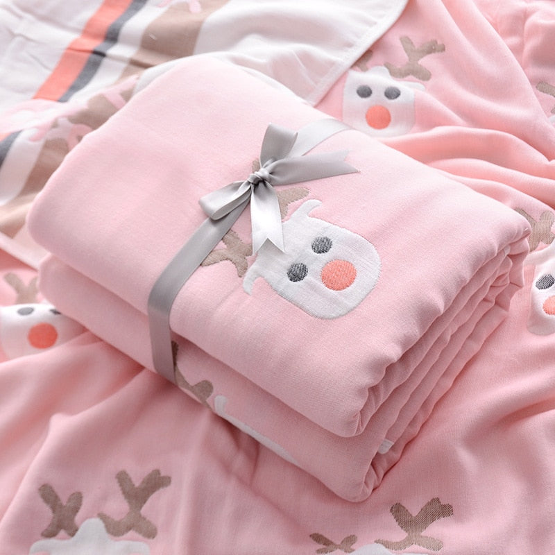 6 Layers Muslin Cotton Newborn Bath Towel Multi Use