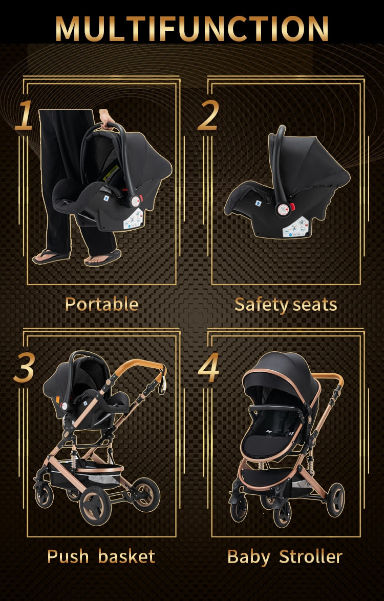 Luxury Baby Stroller 3 in 1