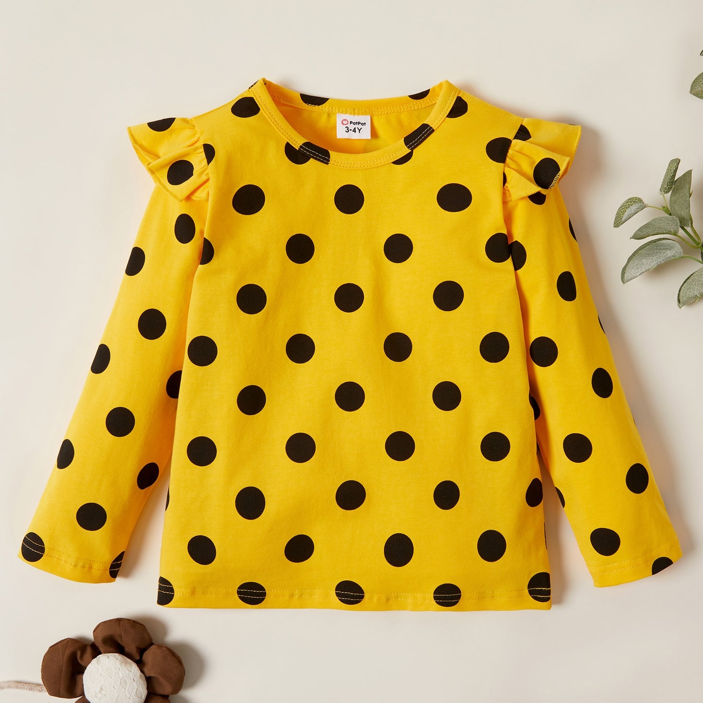 3-pack T-shirt Floral & Dots 3-6Y