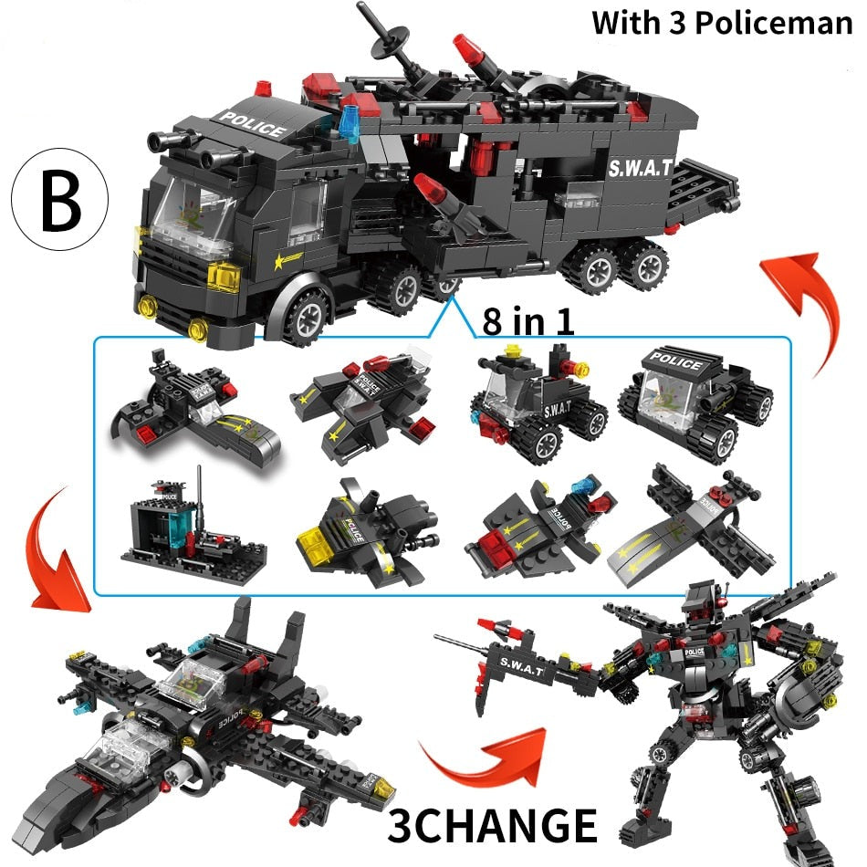 SWAT Police Station Building Blocks