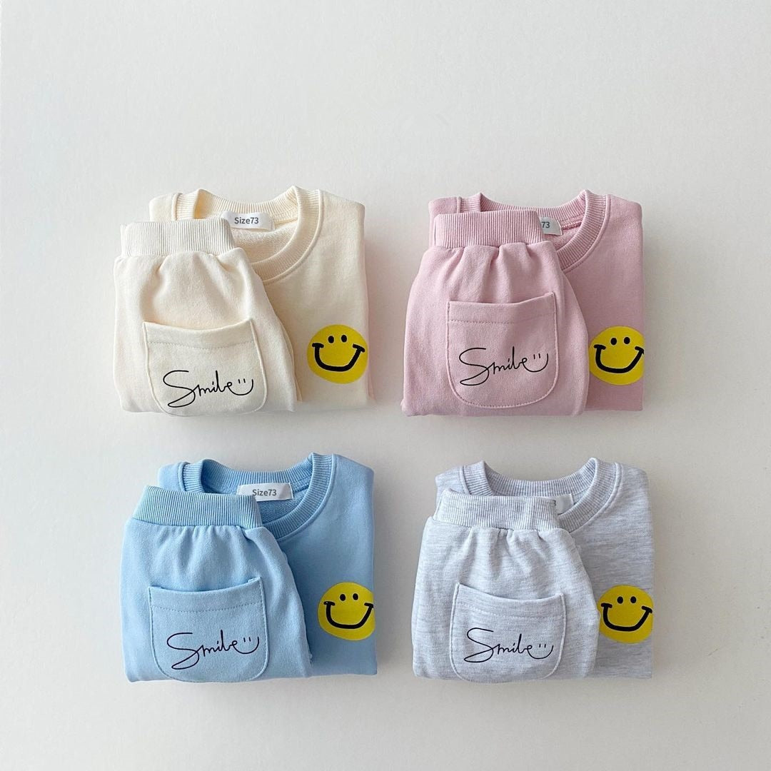 Cute Smiley Sweatshirt + Jogger Pants
