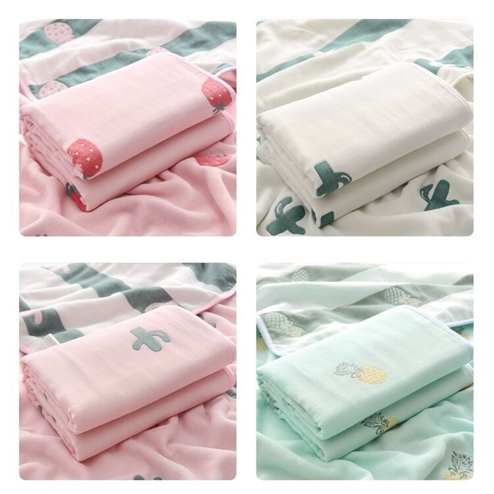 6 Layers Muslin Cotton Newborn Bath Towel Multi Use