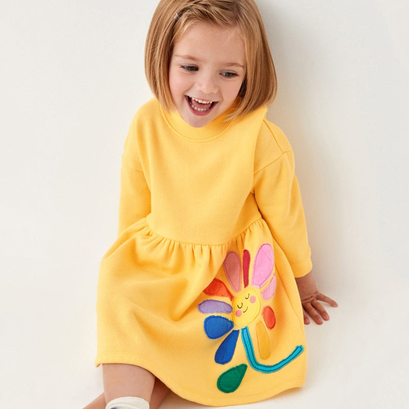 Girls Dresses With Animals Embroidery