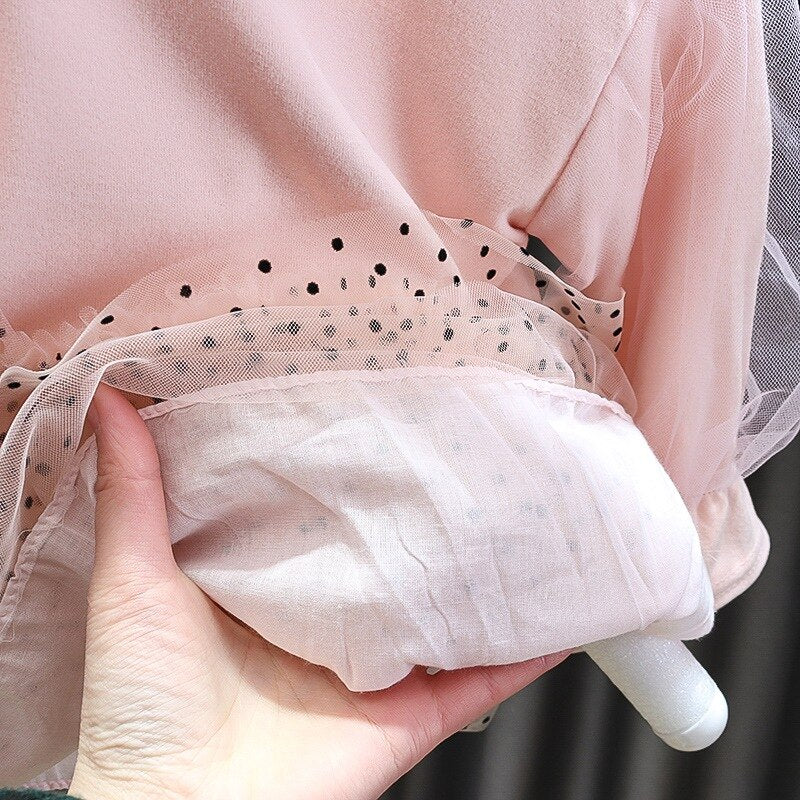 Cotton Dress With Dot For Girls 6M-2Y