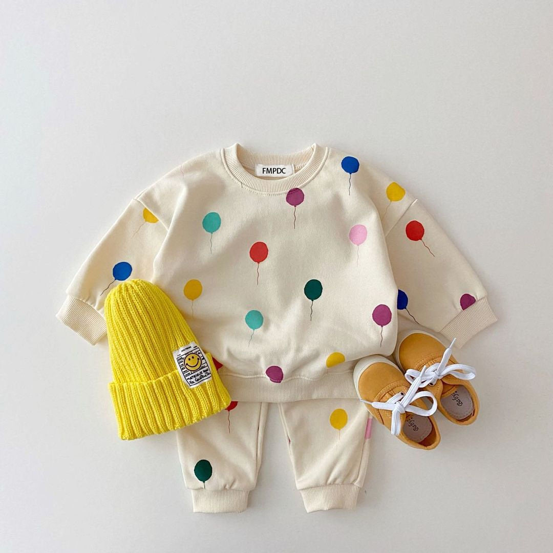 Baby Boys Girls Long-sleeved Cotton Sweater + Pants