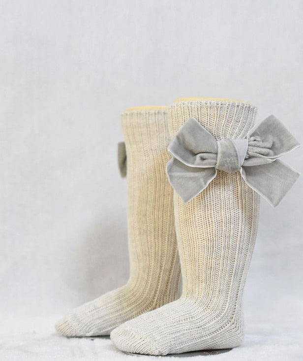 Girl’s Velvet Bow Socks
