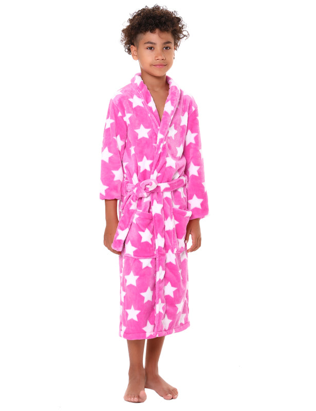 Children'S Lapel Star Flannel Nightgown