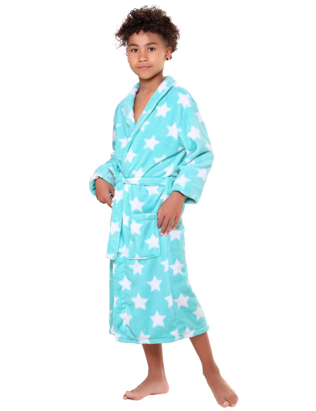 Children'S Lapel Star Flannel Nightgown