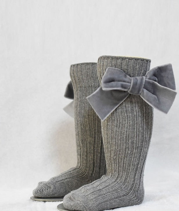 Girl’s Velvet Bow Socks