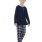 Boy's Open Door Button Cotton Pajama Set