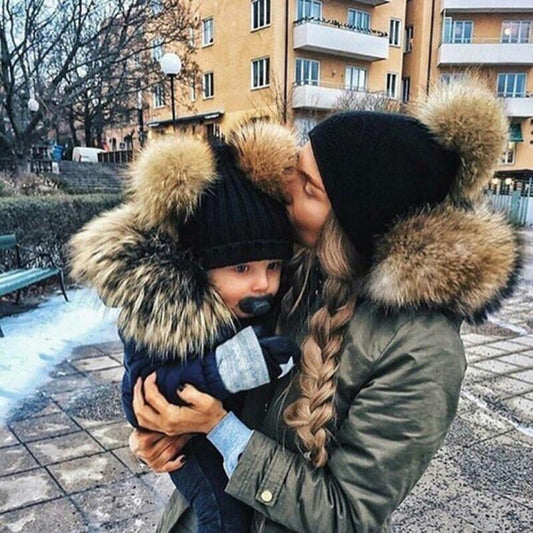 Lovely Winter Hat for Mom and Child