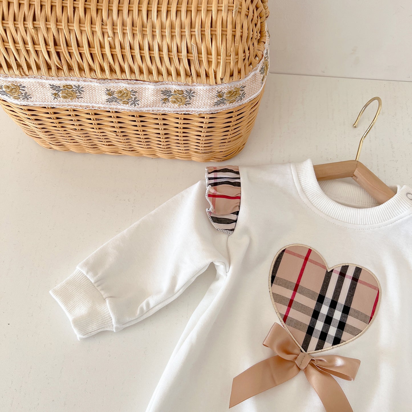 Newborn Plaid Love Romper