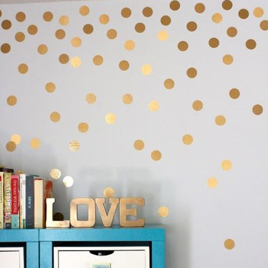 Wall Sticker Gold Polka Dots