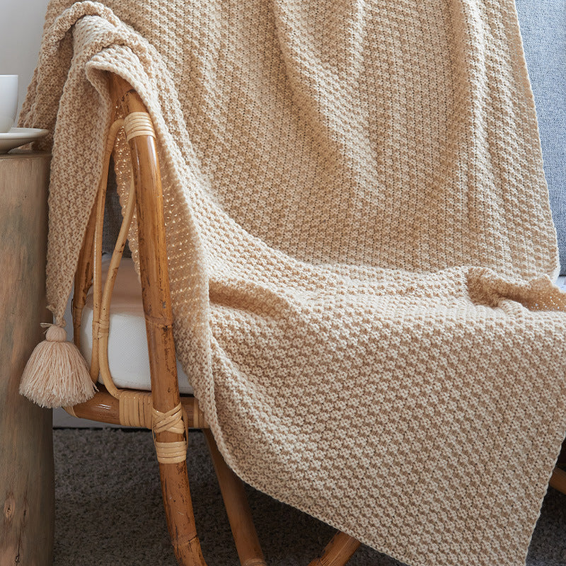 Tassel Knitted Blanket