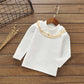 Girls T-Shirt Long Sleeve Pleated Collar
