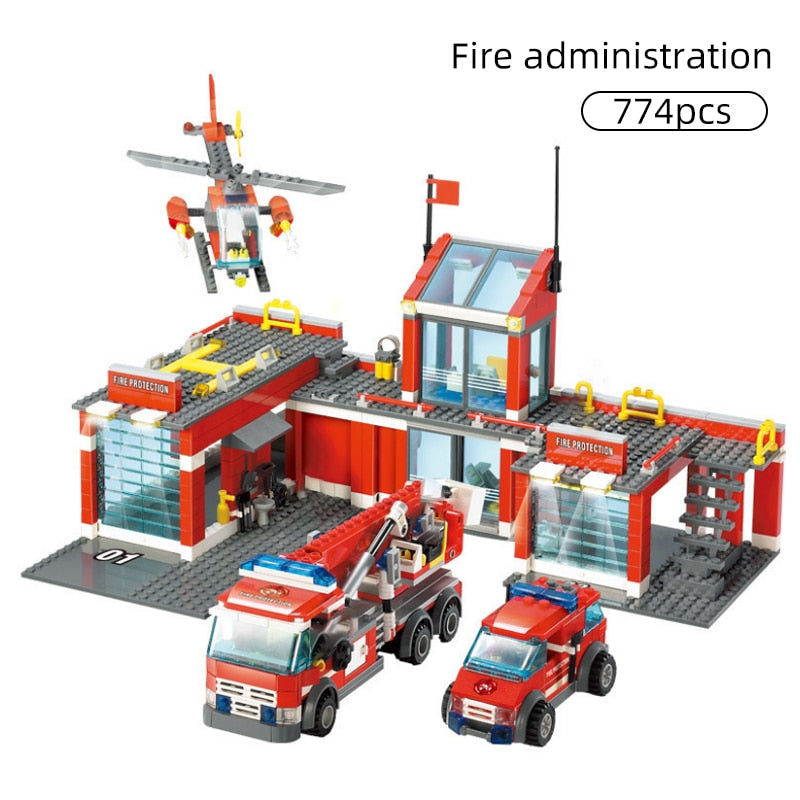 City Fire Station Model Building Blocks