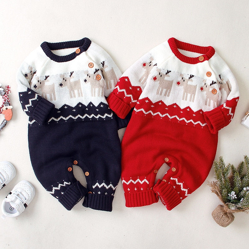 Christmas Deer Baby Romper - BabyOlivia