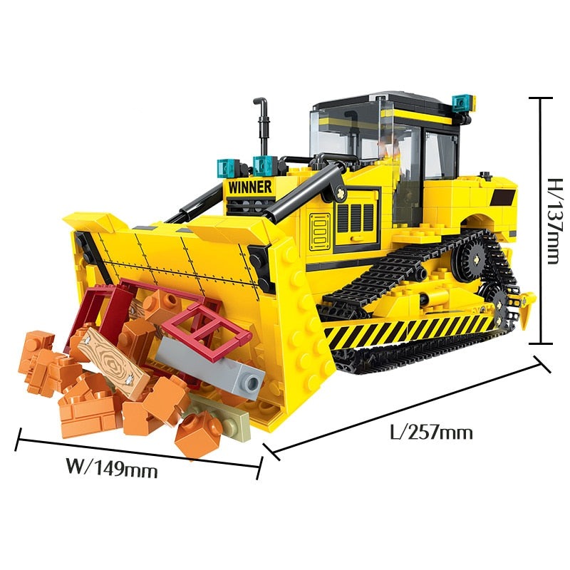 624pcs City Engineering Truck Car Building Blocks