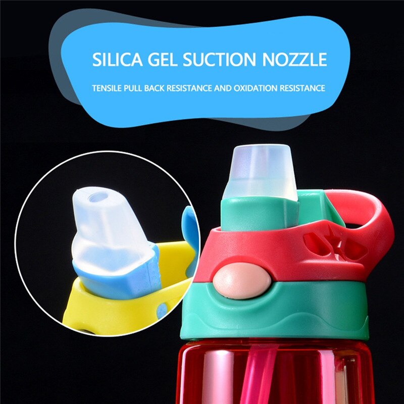 480ml Kids Water Bottle with Straw Lid And Handle